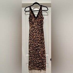 Good Luck Gem Leopard Print Maxi Dress - Brown, Black